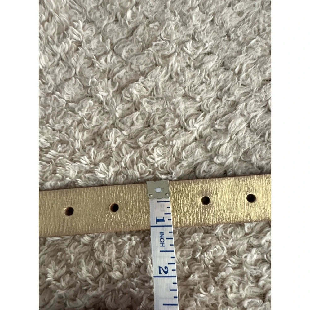 Calvin Klein Jeans Large Distressed Metallic Gold Brass Leather Belt Large VTG